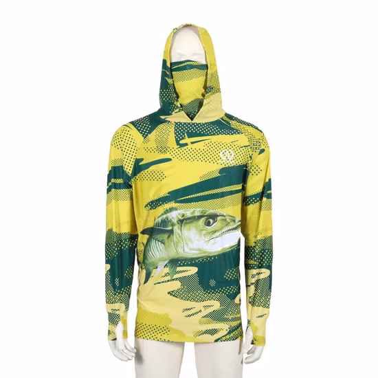 Изготовленный на заказ сублимационный шарф с защитой от ультрафиолета, капюшон, маскарадная спортивная толстовка с капюшоном для рыбалки и банданой на шее