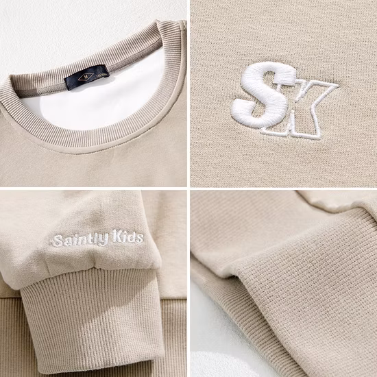 Обычная толстовка с круглым вырезом на заказ, вышивка с принтом логотипа, пустая толстовка с капюшоном из 100% хлопка